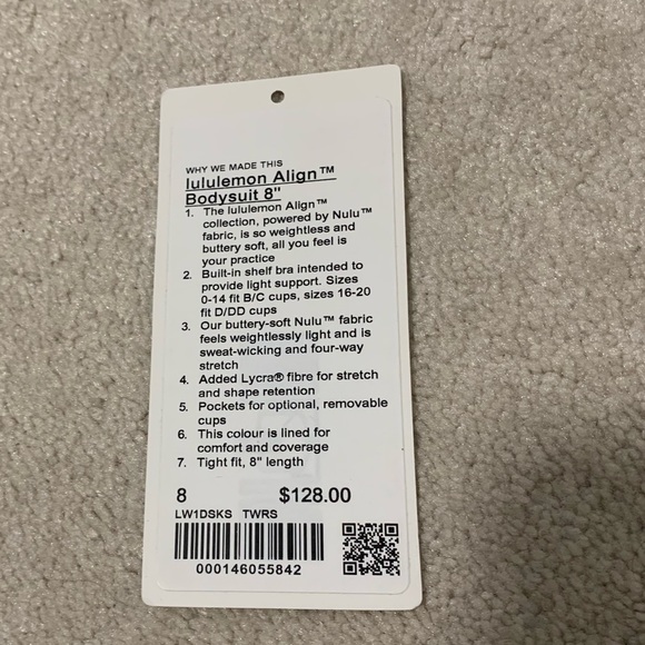 lululemon align bodysuit 8” - size 8 - Picture 8 of 8